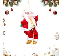 Générique Corde à Grimper Père Noël,Escalade de noël Santa, Père Noël électrique Décorations de Noel Jouet,Pere Noel Exterieur Figure Personnage de Pere Noel Musical Décoration (C)