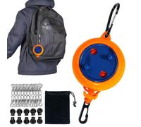Générique Corde à Linge extérieure | Corde à Linge d'extérieur Coupe-Vent | de séchage de Portable pour Les Camping-Cars de buanderie d'hôtel de Coffre, avec 20 Pinces à, 10 pièces de Bouchons