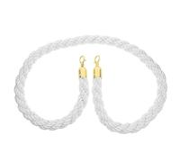 Générique Corde de Poteau Tressée en Chanvre Blanc 1 M avec Crochets Dorés - Corde de Barrière de Sécurité pour Gestion des Foules Séparation de Files D’Attente Événements Publics et