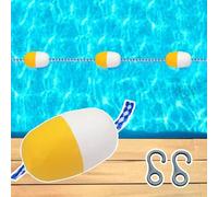 Générique Corde de séparation de sécurité pour Piscine avec 2 Crochets, Lignes de Couloir réglables de 16 à 25 Pieds, kit de marquage de Course, Flotteur Blanc et Jaune Durable pour Piscine