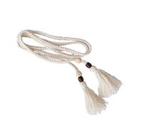 Générique Corde de taille tressée à la main unique pour avec perles en bois et pompons, idéale pour les fêtes sur la plage et les vacances Ceinture faite à la main pour