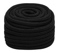 Générique Corde de Travail Noir 25 mm 25 m Polyester,Quincaillerie,Accessoires de quincaillerie,Chaînes, câbles & Cordes,Cordes & câbles de Construction,Noir,10.25 KG,152843