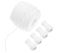 Générique Cordelette Blanche 2,2 Mm en Polyester et Abs pour Réparation de Voilages, Tringle de Rideau Adaptable Tirettes de Cordon, Set de 1 pour Stores et Plafonniers