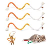 Générique Cordes à MâCher pour Chats avec Herbe à Chat, Jouets à MâCher en Coton Biologique InfuséS d'herbe à Chat, Jouets à MâCher en Corde pour Chats Et pour Le Nettoyage des Dents (3PCS-D)