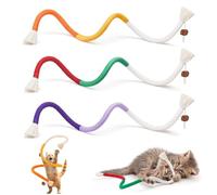 Générique Cordes à MâCher pour Chats avec Herbe à Chat, Jouets à MâCher en Coton Biologique InfuséS d'herbe à Chat, Jouets à MâCher en Corde pour Chats Et pour Le Nettoyage des Dents (3PCS-A)