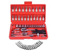 Générique Cordless Wrench Ratchet - 46-Piece Anti-Slip Multifunction Ratchet Set | Portable Tool For Automotive, Construction, Marine & Electrical Repair