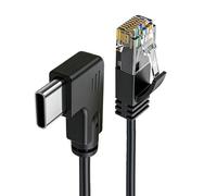 Générique Cordon adaptateur USB C RJ45 1, 5 M, Elbow typec 3M | Connexion Internet rapide pour le streaming de jeux, vitesse de 1000 Mbps, pilote non nécessaire, conception