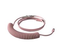 Générique Cordon d ' Alimentation enroulé Professionnel de Type C USB-a, fiches métalliques détachables tressées pour claviers mécaniques (118 caractères), câble mécanique Blanc