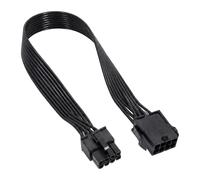 Générique Cordon d ' Alimentation Flexible pour GPU 8 Broches, Black 50cm | Connexion 6 + 2 broches pour assemblage de bureau avec 30 cm 50 cm de longueur, revêtement en PVC solide 18 AWG,