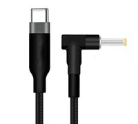 Générique Cordon d ' Alimentation pour Ordinateur Portable, Rapide, USB C à 5.5x2.5mm, 20V PD100W, câble d ' Alimentation tressé pour Ordinateur Portable