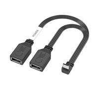 Générique Cordon de câble répartiteur de Type C avec, Up Down Bend 0.3M | Prise en des données USB 2.0, cordon adaptateur, port d ' alimentation uniquement, fonctions séparées pour 2