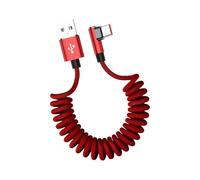 Générique Cordon de données de type C à 90 degrés, 120 W, 6 A, Red 2M | Prend en 10 000 tests de courbure pour le cordon de données à ressort d ' extension de stockage portable avec