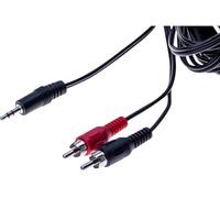 Generique Cordon stéréo Jack 3.5 mm vers 2 x RCA M Noir 5 m