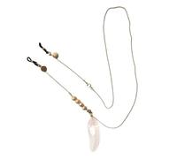 Générique Cordon Lunettes Chaîne de lunettes pendentif plume, cou suspendu, lecture Anti-chute, chaîne perlée en métal plaqué, accessoires for femmes(Feather2)