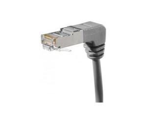 GENERIQUE Cordon RJ45 CAT 6a S/FTP coudé bas - 1m / Gris