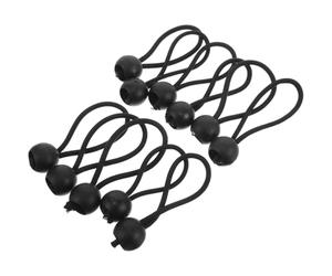 Générique Cordons Élastiques Noirs Longueur Fixe 10cm Lot de 20 avec Boules 4mm en Plastique Attaches de Bâche Multifonctions pour Camping et Aventures en Plein Air