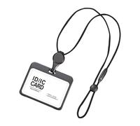 Générique Cordons Transparents pour Porte-Badges, 2, Black Horizontal STY | Bobine de badge rétractable avec supports transparents et étanches pour les croisières, 2 emplacements pour cartes