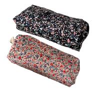 Générique Corduroy Pouch, Organizer Holder Purse with 3D Floral Embroidery, 2 Pieces Pencil Pouch Aesthetic Bag for Women Teens Kids College School Travel Girls Boys