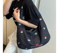 Générique Coréen brodé Denim sac fourre-tout femmes nouveau Sle grand Capaci banlieue Denim Oulder sac à bandoulière sacs fourre-tout