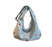Générique Coréen brodé Denim sac fourre-tout femmes nouveau Sle grand Capaci banlieue Denim Oulder sac à bandoulière sacs fourre-tout