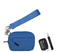 Générique Corelration The Wallet 2nd, Zippered Card Case with Id Window/Hand Strap, Wristlet Nylon Wallets for Women, Waterproof Nylon Material (Blue)