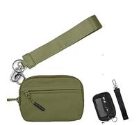 Générique Corelration The Wallet 2nd, Zippered Card Case with Id Window/Hand Strap, Wristlet Nylon Wallets for Women, Waterproof Nylon Material (Green)