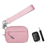 Générique Corelration The Wallet 2nd, Zippered Card Case with Id Window/Hand Strap, Wristlet Nylon Wallets for Women, Waterproof Nylon Material (Pink)