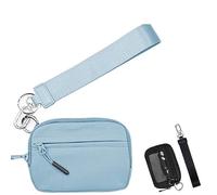 Générique Corelration The Wallet 2nd, Zippered Card Case with Id Window/Hand Strap, Wristlet Nylon Wallets for Women, Waterproof Nylon Material (Light Blue)