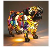 Générique Corgi Lamp and Pug Lamp,Cute Dog Series Art Night Light,Stained Resin French Bulldog Tabletop Night Light,Colorful Pet Dogs Themed Led Table,Fun Gift for Dog Lovers (M)