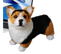 Générique Corgi Plush Toy - Realistic Corgi Dog Statue | Soft Stuffed Animal | Indoor Desktop Decoration for Living Room Bedroom Kitchen Office Entryway Window Birthday Gift
