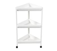 Générique Corner Shelf - 3-Tier Space-Saving with Bottom Wheels, Triangle Shelf Display Rack | 32.5x32.5x73.3cm for Living Room Bedroom Bathroom Books Plant Pots Seasoning Bottles