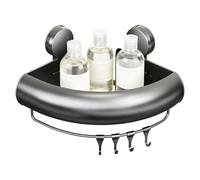 Générique Corner Shelf for Shower, 21x21x13cm Suction Cup Quick Drainage with Hooks | Shower Shelf Corner Wall Rack,for Convenient Space Management Shampoo Body Wash Toiletries Tools Organization