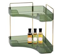 Générique Corner Shelves for Bathroom - 2 Tier Organizer | Bathroom Corner Counter Organizer | Makeup Storage Shelf Vanity Tray, Bathroom Sink Organizer