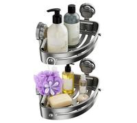 Générique Corner Shower Shelves,2 Pieces Storage Suction Cup - Bathroom Corner Shelf Wall Storage | Space-Saving for Shampoo Sponge Soap Body Wash Toiletry Organization Kitchen Apartment Dorm Hotel