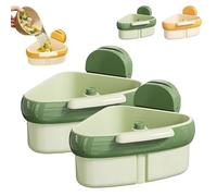 Générique Corner Sink Strainer, Suction Cup Sink Corner Rack, 2025 Upgraded Auto Press Dumping Self-Cleaning Sink Strainer Basket, Triangle Storage Rack with Drain Hole (2Pcs-Green)