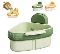 Générique Corner Sink Strainer, Suction Cup Sink Corner Rack, 2025 Upgraded Auto Press Dumping Self-Cleaning Sink Strainer Basket, Triangle Storage Rack with Drain Hole (Green)