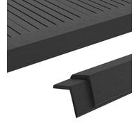 Générique Cornière de terrasse 5 pcs WPC 170 cm Noir,Matériaux de Construction,Tapis & revêtements de sol-45020