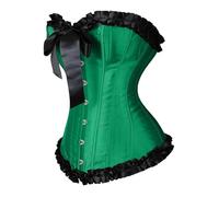 Générique Corset Femme Bustier Gaine Amincissante Steampunk Bustiers Et Corsets Femme Waist Trainer Underbust Top Gothique Vintage Classique Ceinture Bustier Carnaval Shapewear Vert L