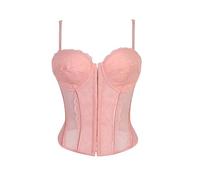 Générique Corset Femme Bustier Gaine Ventre Plat Gothique Bustiers Et Corsets Femme Waist Trainer Corsage Steampunk Minceur Sculptante Vintage Ceinture Bustier Carnaval Shapewear Rose XS