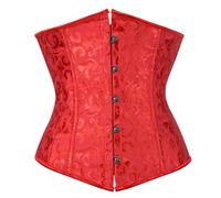 Générique Corset Femme Bustier Gaine Ventre Plat Gothique Bustiers Et Corsets Femme Waist Trainer Underbust Top Sexy Classique Minceur Sculptante Ceinture Bustier Carnaval Shapewear Rouge 5XL
