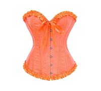 Générique Corset Femme Bustier - Noir Bustiers Et Corsets Femme Waist Trainer Underbust Top Steampunk Gaine Amincissante Classique Minceur Sculptante Carnaval Ceinture Bustier Shapewear Orange XS