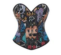Générique Corset Halloween pour Femme Baleines Ventre Plat Punk Fermeture Éclair - Corsets Bustier Sculptant avec Maintien Haut Idéal pour Halloween, les Soirées et un Style Tendance (Black, M)