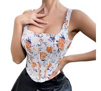 Générique Corset Noir Medieval Gaine Amincissante Robe Médiévale Femme Grande Taille Sûrre Satin Mariage Bustiers Et Corsets Pirate Costume Bustier Overbust Lace-Up Vintage Blanc-g M