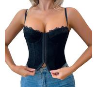 Générique Corset Robe Bustier Marron Femme Ventre Plat Deguisement Pirate Sexy Top Lacets Tenue Medievale Corsets Gaine Costume Bustiers Et Women Medieval Gothique Vintage Victorien f-Le Noir S