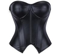 Générique Corset Top,Corset Gainant à Bonnets BaleinéS en Acier Fermeture éClair sur Le Devant Et Design éLéGant pour Une Harmonieuse