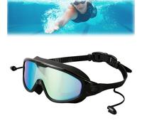 Générique Cosmic Goggles, Crosmicopic Swim Goggles, Favorabler Goggles, Wide View Anti Fog & UV Swimming Goggles for Men and Women (Black Gold)