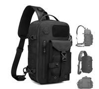 Générique Cosmos Explorer Sling Bag, Anti Theft Tactical, Dustproof,Scratchproof and Waterproof, Equipped with Belt Buckle (Black)