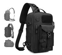 Générique Cosmos Explorer Sling Bag, Anti Theft Tactical, Scratchproof and Waterproof, Dustproof, with Belt Buckle Shoulder Bag (Black)