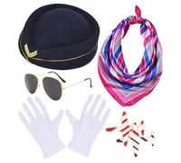 Générique Cosplay Élégant Hôtesse Air Costume, Célébrations Festives Tenue Déguisement, Soirée Thème Médiéval Cour Impériale Vêtement(Navy, One Size)