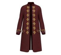Générique cosplay médiéval gothique aristocrate queue-de-pie pour gentleman tenue de cérémonie cour vêtement historique élégance luxe ornement détail fantastique princier (Brick Red, XXXL)
